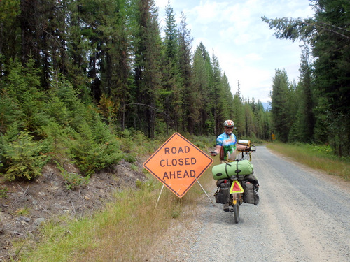 GDMBR, Cold Creek, Mt - Road Closed Ahead.